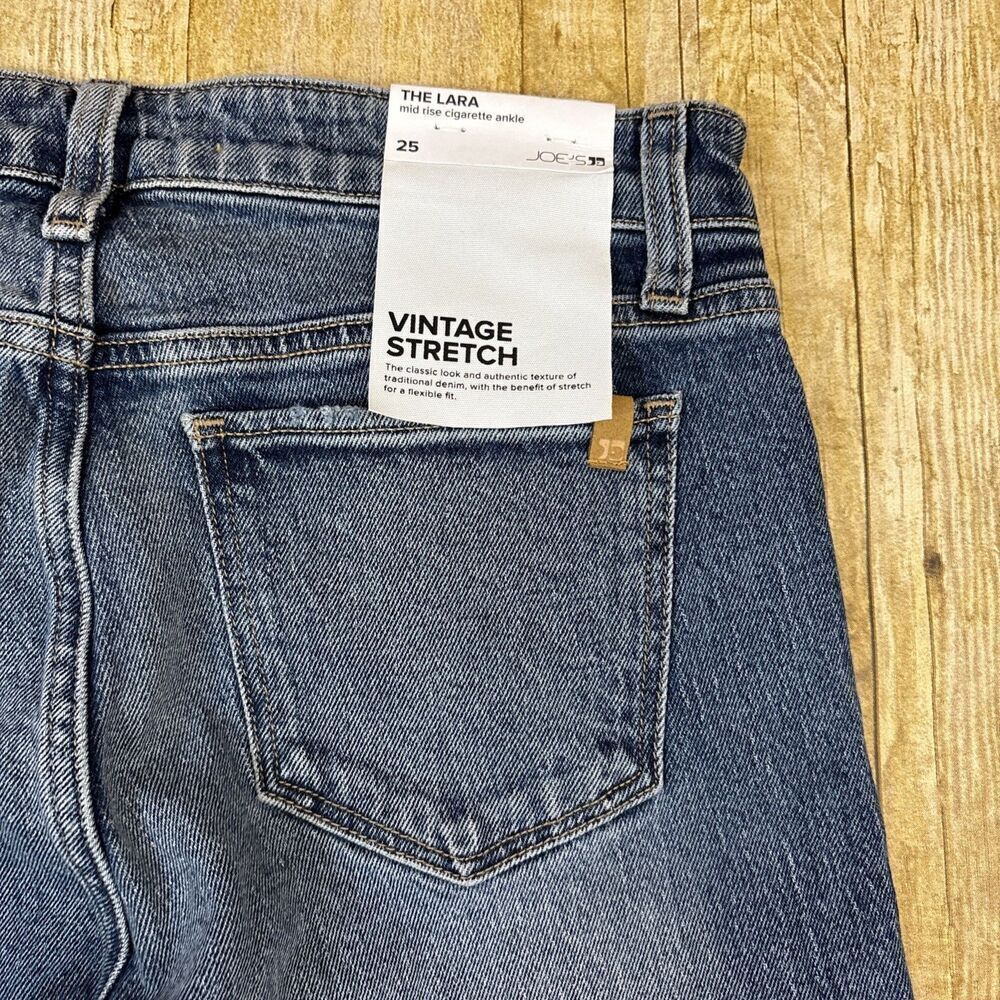 Joes Jeans the Lara Mid Rise Cigarette Ankle Raw Hem Womens Size 25 (26X27) NWT - Picture 11 of 15